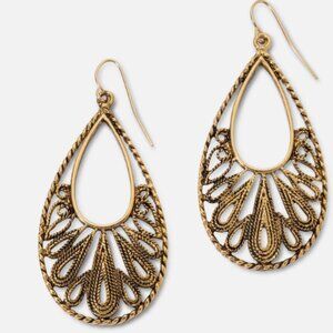 Decree Women's Teardrop Earrings Gold Tones Hook Fasteners